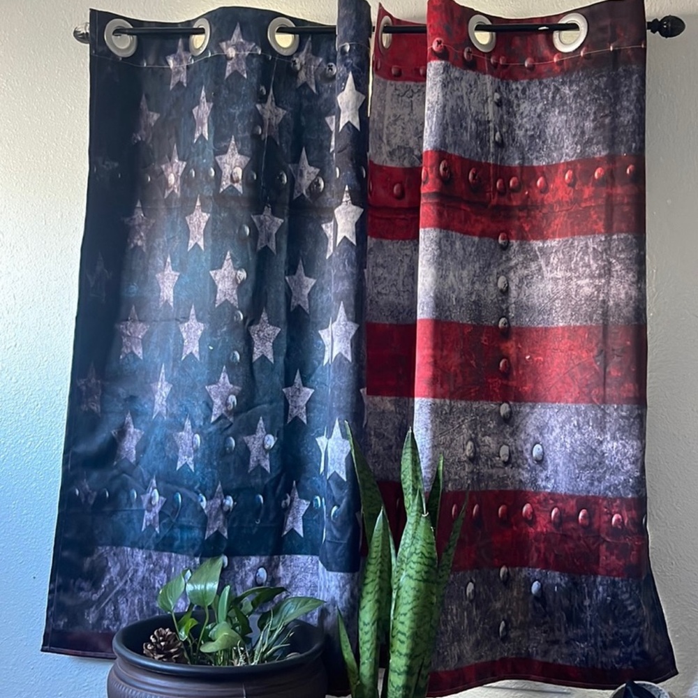 Black out American Flag curtains